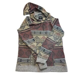 CARBON | Aztec Southwestern Print | Pullover Hoodie‎ | Small S Menswear Casual